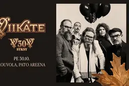 Viikate: V30V- syksy pe 30.10.2026 klo 20 Pato Areena – Pato Klubi, Kouvola