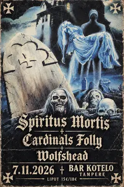 Spiritus Mortis/ Cardinals Folly/ Wolfshead – Bar Kotelo, Tampere