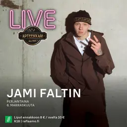 Apteekkari Live: Jami Faltin 6.11. – Apteekkari Kuopio, Kuopio