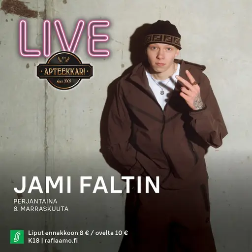 Apteekkari Live: Jami Faltin 6.11. – Apteekkari Kuopio, Kuopio