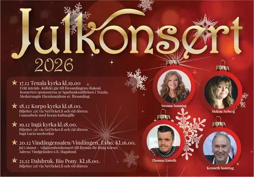 Julkonsert 2026 – Korpo kyrka, Korpo