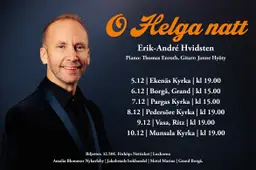 Erik-André Hvidsten - O helga natt julkonsert 2026 – Tammisaaren kirkko, Tammisaari