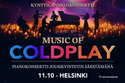Coldplayn musiikkia – kynttilänvalokonsertti – Bio Rex Lasipalatsi, Helsinki
