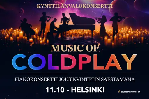 Coldplayn musiikkia – kynttilänvalokonsertti – Bio Rex Lasipalatsi, Helsinki
