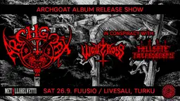 Metallihelvetti: Archgoat-levyjulkkarit, Wolfcross (Swe), Hellgate Necrosodomy /Live – Fuusio Turku, Nirvana / Livesali, Turku