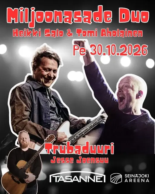 Klubi-ilta: Miljoonasade DUO – Seinäjoki Areena Oy, Seinäjoki