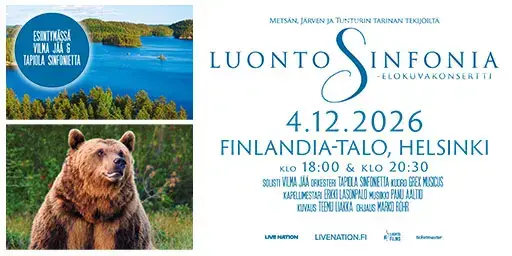 Luontosinfonia-elokuvakonsertti 4.12.2026 – Finlandia-talo, Helsinki