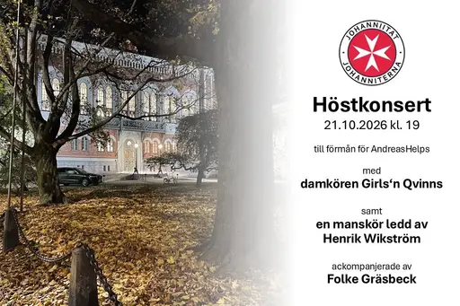 Johanniternas höstkonsert 2026 – Finlands Riddarhus, Helsinki