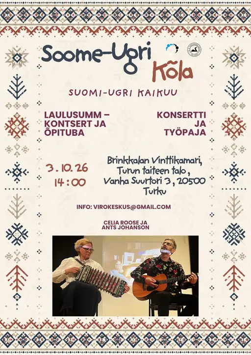 Suomi-Ugri kaikuu -konsertti ja laulusumm – Taiteen talo, Turku