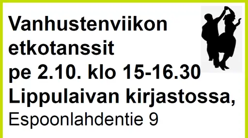 Vanhustenviikon etkotanssit – Lippulaivan kirjasto, Espoo