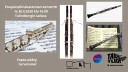 Oulun konservatorio: Puupuhallinakatemian konsertti (Tulindbergin sali) – Oulun Musiikkikeskus, Oulu