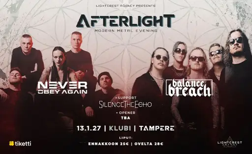 Never Obey Again (ITA), Balance Breach, Silence The Echo – Tullikamari (Pakkahuone & Klubi), Tampere