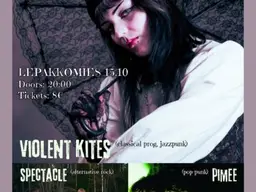 Violent Kites – Levyjulkkarit + PIMEE + Spectacle – Lepakkomies, Helsinki