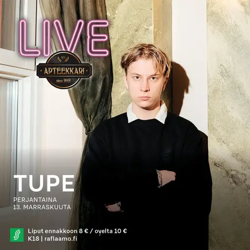 Apteekkari Live: Tupe 13.11. – Apteekkari Kuopio, Kuopio
