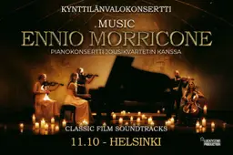 Kynttilänvalokonsertti: Ennio Morriconen musiikkia – Bio Rex Lasipalatsi, Helsinki