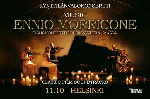 Kynttilänvalokonsertti: Ennio Morriconen musiikkia – Bio Rex Lasipalatsi, Helsinki