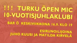 TurkuÖpenMic 10v! – Bar Ö, Turku