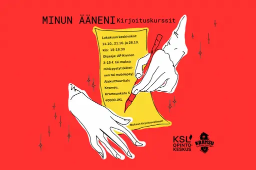 14.–28.10.2026 | MINUN ÄÄNENI – kirjoituskurssit – Alakulttuuritalo Kramsu, Jyväskylä