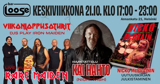Iron Maiden & Nicko McBrain -ilta Bar Loosessa – Bar Loose, Helsinki