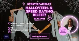 Halloveen- & Speed dating -bileet – Aino Areena, Järvenpää