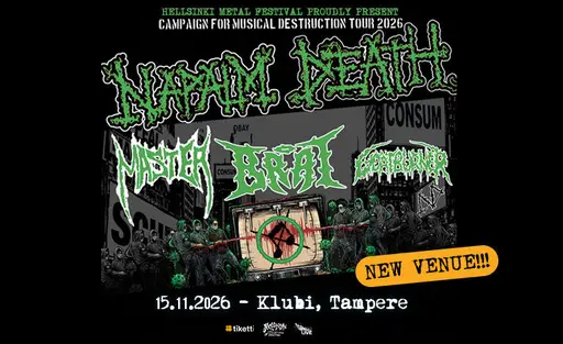 Napalm Death (UK) – Tullikamari (Pakkahuone & Klubi), Tampere